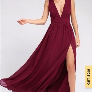 Lulus heavenly hues burgundy dress